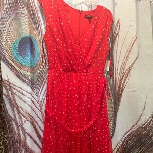 Red with white star NWT Roz & Ali dress Sz 4